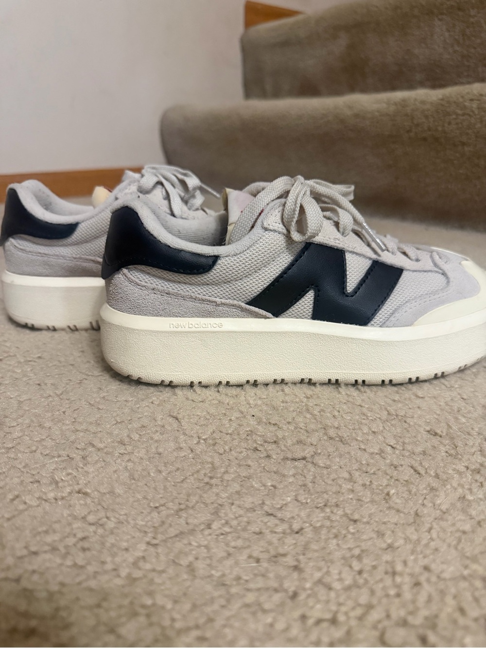 New Balance Women's white and Black Platform Sneakers